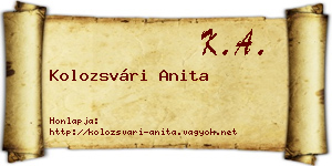 Kolozsvári Anita névjegykártya