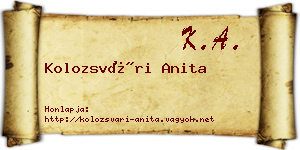 Kolozsvári Anita névjegykártya